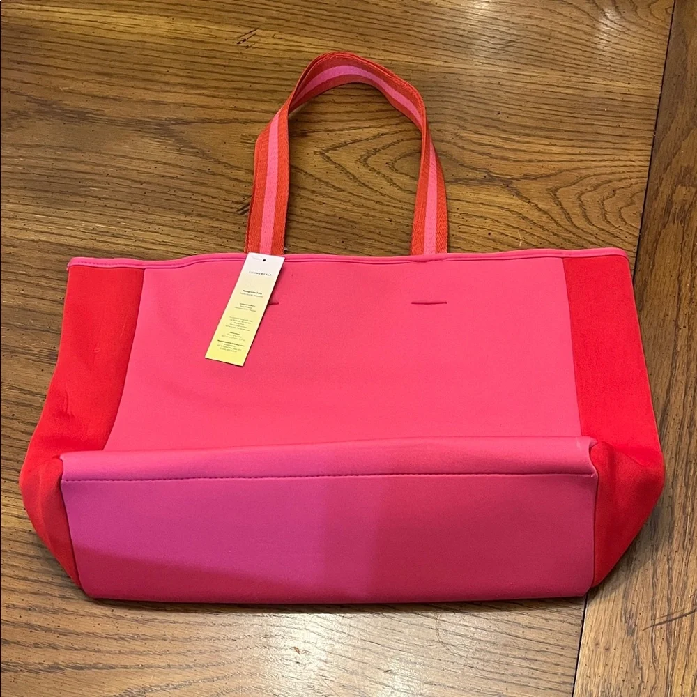 Summmersalt Pink and‎ Red Neoprene Tote Bag, NWT - Picture 5 of 13